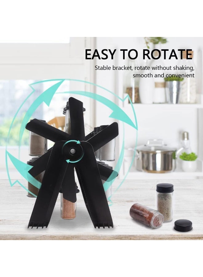 Rotating spice organizer with 18 empty jars for kitchen countertop - Image 3